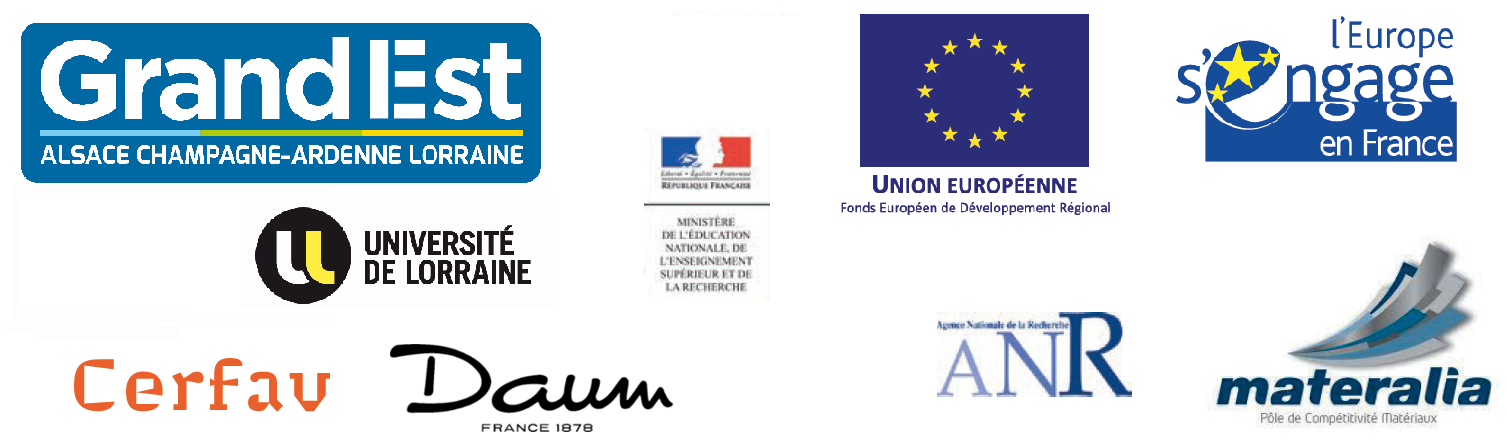 Cerfav, Daum, Région Grand Est, FSE, FEDER, Université de Lorraine, Materalia, ANR, Ministère de l'éducation nationale, de l'ensengnement supérieur et de la recherche